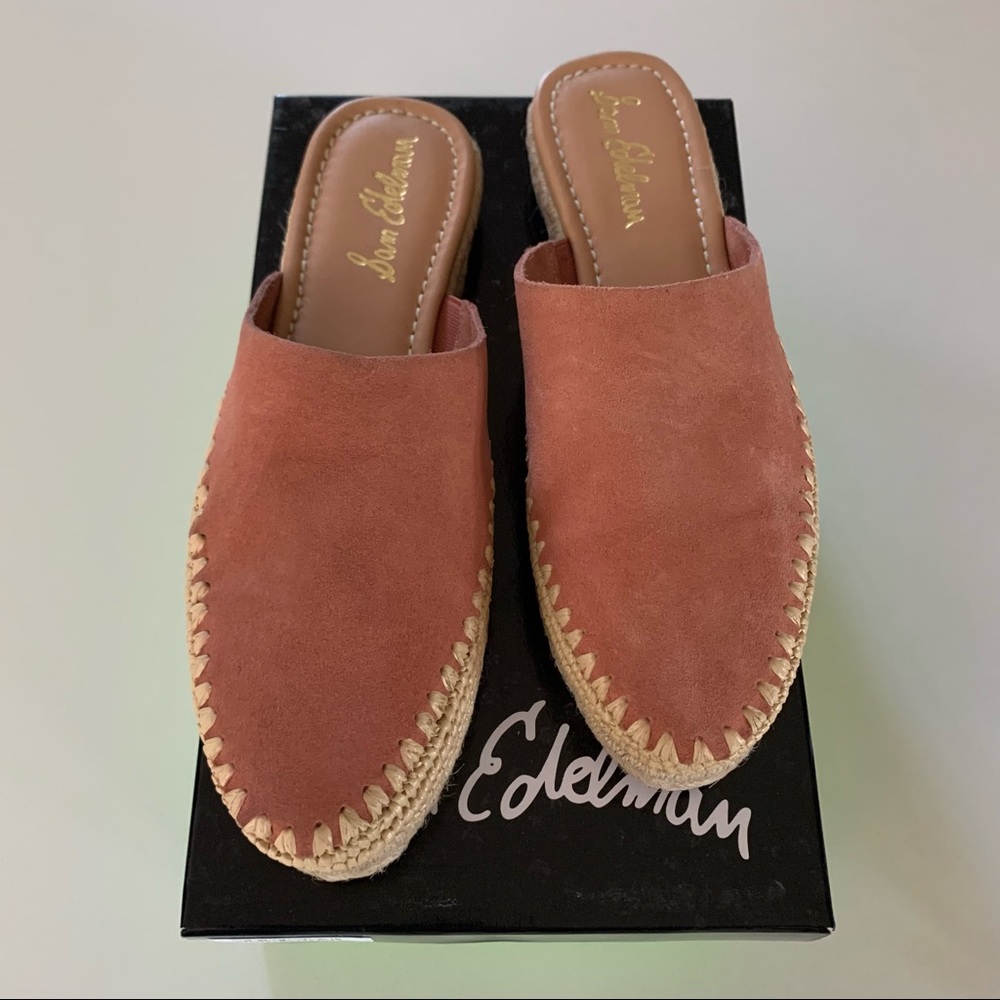 Sam Edelman Women’s Size 8 Austin Rose Suede Espadrille Mules - Picture 3 of 8